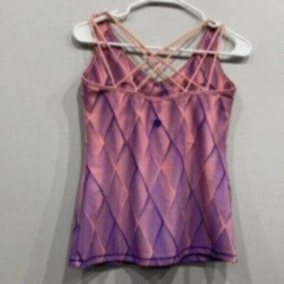 Luna Jai Women Purple Sleeveless Scoop Neck Strappy Workout Tank Top Size Medium - Picture 2 of 7